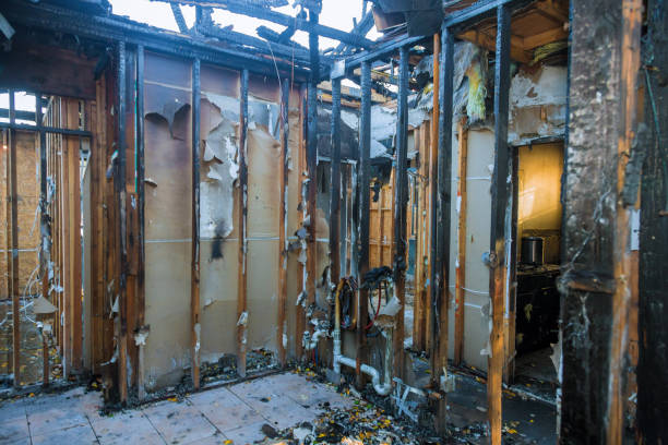 Professional Fire Damage Removal technician working in Roberts, WI